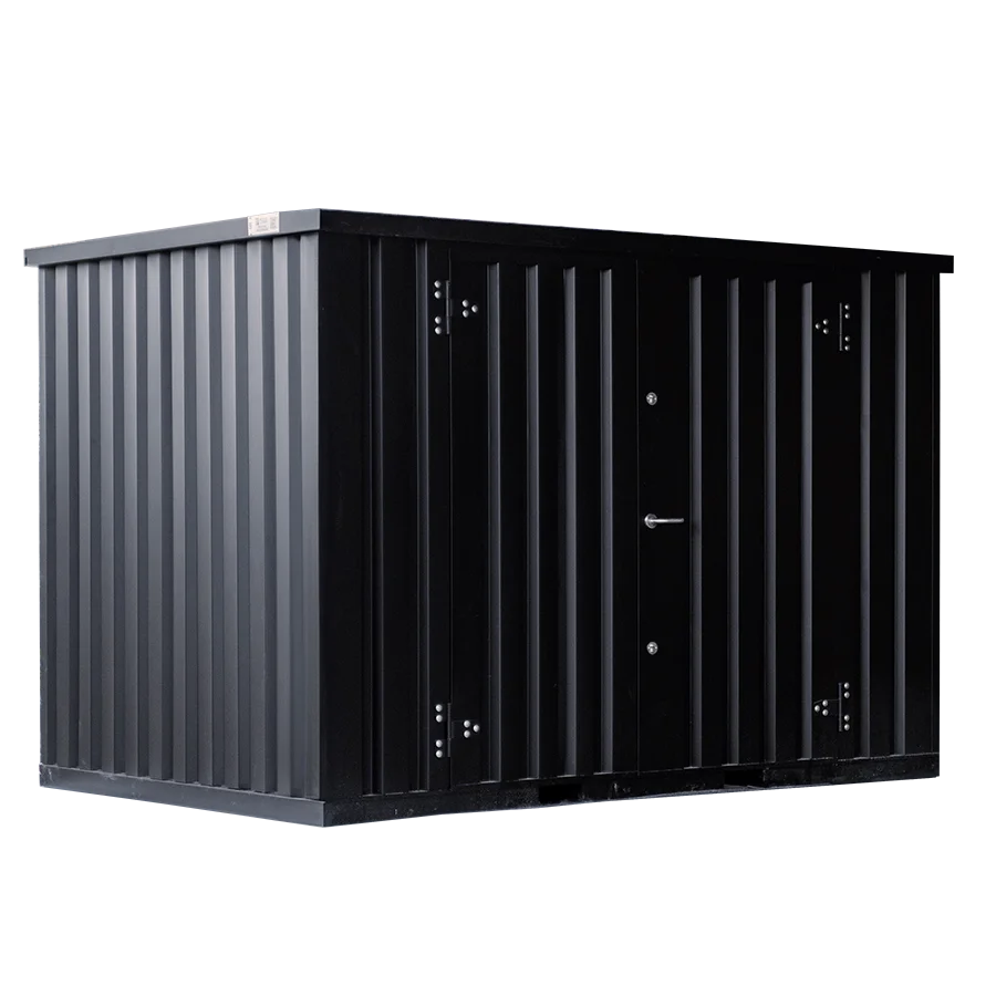 Contenedor desmontable negro de 3 x 2 m - Puerta doble lateral de 3 m